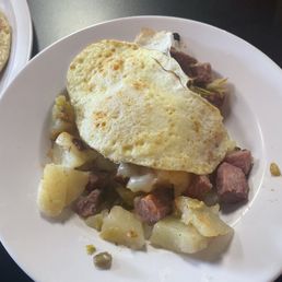 Red Eye Hash.   So delicious with a little spice. If you like corn beef you must try this.