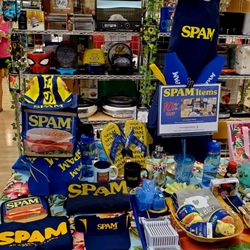 The Compleat Kitchen - A Spam display at the entrance of the Complete Kitchen at Kahala Mall.