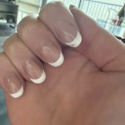 I am came in a couple days ago and got French tips and they've already chipped off a lot. I am came in a couple days ago and got French tips and they've already chipped off a lot.