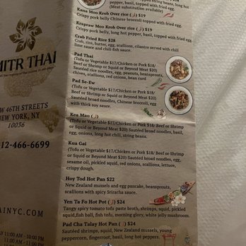 Mitr Thai - Street Food Menu - Thai Near Me - New York, New York