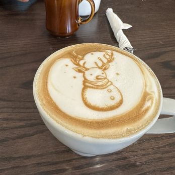 Santos Cafe & Mexican Grill - Mexican spice latte with this gorgeous art - Mexican Near Me - Denver, Colorado