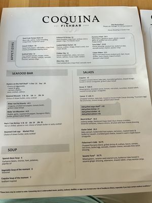Menu photo 5 Coquina Fishbar Wilmington, NC