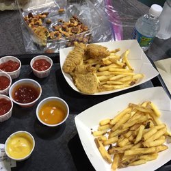 Zero G Diner - Fries, chicken tenders. Pretty good tasting.