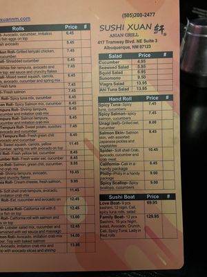 Menu photo 4 Sushi Xuan Albuquerque, NM