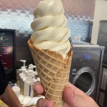 Schaffner's Drive In - Waffle cone with vanilla soft serve! - Ice Cream & Frozen Yogurt Near Me - Baltimore, Ohio
