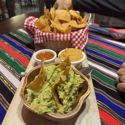 Guacamole beans and salsa