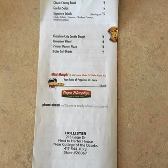 Papa Murphy S Pizza 215 Gage Drive Hollister Mo Restaurant Reviews Phone Number