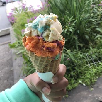 The Ice Cream Shop - Birthday cake, not cake batter, on top of rainbow sherbet. - Ice Cream & Frozen Yogurt Near Me - Girdwood, Alaska