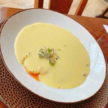 Blue Duck Tavern - Soup of the day! Corn soup with a creamy base. - New American Near Me - Washington, DC, District of Columbia