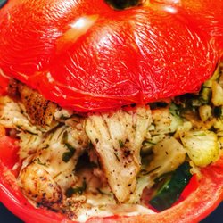 The Rolling Crum - Greek Stuffed Roasted Tomato