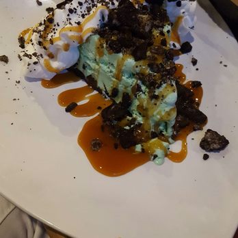 WINGERS Restaurant - The mint concrete pie with oreos, caramel sauce, and whipped cream. - Sports Bars Near Me - Provo, Utah WINGERS Restaurant - The mint concrete pie with oreos, caramel sauce, and whipped cream. - Sports Bars Near Me - Provo, Utah