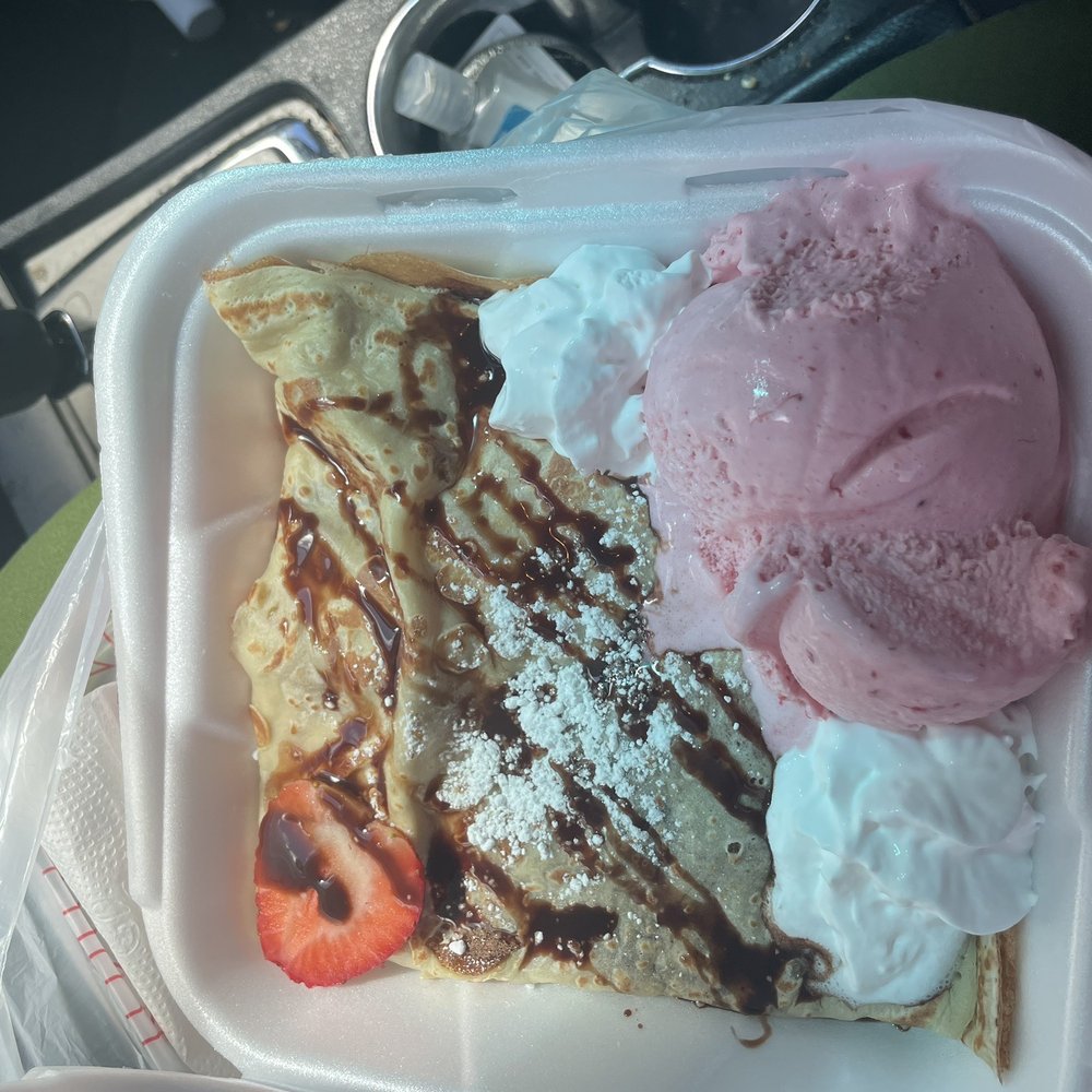 Baja Ice Cream - Strawberry, Nutella, and Caramel CREPE w/ IceCream - Desserts Near Me - Fairfield, California