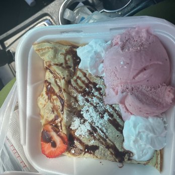 Baja Ice Cream - Strawberry, Nutella, and Caramel CREPE w/ IceCream - Desserts Near Me - Fairfield, California