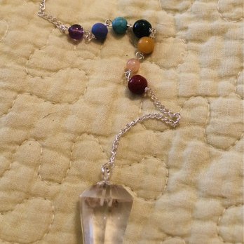 Shady Oak Gallery - Quartz Pendulum with chakra crystals. - Art Galleries Near Me - Micanopy, Florida Shady Oak Gallery - Quartz Pendulum with chakra crystals. - Art Galleries Near Me - Micanopy, Florida
