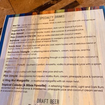 Bibas Courtyard Grill - Drink menu - American Near Me - Honolulu, Hawaii Bibas Courtyard Grill - Drink menu - American Near Me - Honolulu, Hawaii