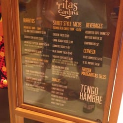 Menu for taco truck