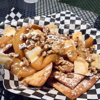 Honey’s Favored Sweets - Peach nachos - Desserts Near Me - Bryan, Texas Honey’s Favored Sweets - Peach nachos - Desserts Near Me - Bryan, Texas