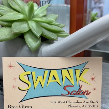 Swank Salon - Front of Bree's business card - Hair Salons Near Me - Phoenix, Arizona