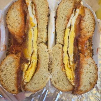 Nervous Charlie's Bagels - Everything bagel with bacon egg and cheese - Bagels Near Me - Austin, Texas Nervous Charlie's Bagels - Everything bagel with bacon egg and cheese - Bagels Near Me - Austin, Texas