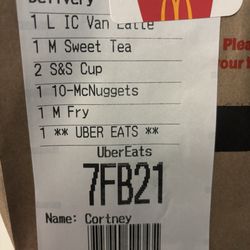 McDonald's - Order receipt