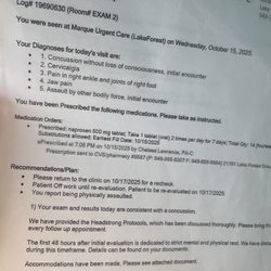 World Smoke Shop - Didn't feel well 2 days after the assault, checked in to urgent care, was diagnosed with a concussion, cervicalgia, among other things