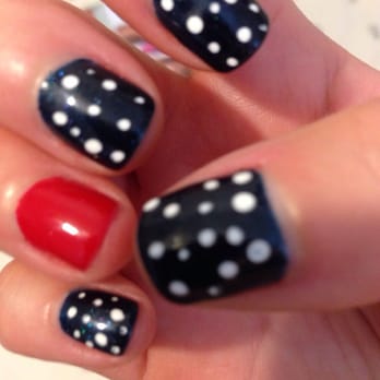 Solar Nails - July 4th/Team Costa Rica gel manicure - Nail Salons Near Me - Takoma Park, Maryland