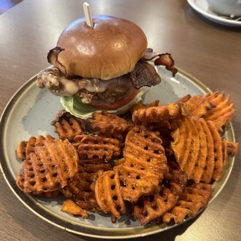 Towne Tavern and Tap - Honey chicken sandwich with waffle sweet potato fries - New American Near Me - North Attleborough, Massachusetts Towne Tavern and Tap - Honey chicken sandwich with waffle sweet potato fries - New American Near Me - North Attleborough, Massachusetts