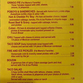 Fat Mama's Tamales - Menu Page 2 Current as of 11/21/2020 - Mexican Near Me - Natchez, Mississippi Fat Mama's Tamales - Menu Page 2 Current as of 11/21/2020 - Mexican Near Me - Natchez, Mississippi