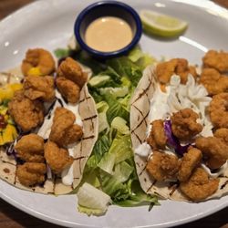 Cape Fear - My cuz Trevon had the shrimp tacos with homemade pineapple salsa.