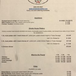 Shady Akers BBQ - Menu