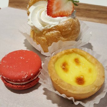 Paris Baguette - Cream puff, egg tart and new strawberry cream cheese macaron - Bakeries Near Me - Cerritos, California Paris Baguette - Cream puff, egg tart and new strawberry cream cheese macaron - Bakeries Near Me - Cerritos, California