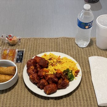 China One - General chicken with fried rice and egg rolls once out of the container. - Chinese Near Me - Nashville, Tennessee China One - General chicken with fried rice and egg rolls once out of the container. - Chinese Near Me - Nashville, Tennessee