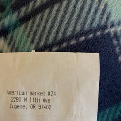 My receipt from American Market.