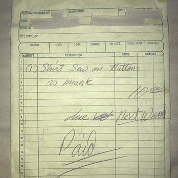 Alterations By Josephine - receipt - Sewing & Alterations Near Me - West Memphis, Arkansas Alterations By Josephine - receipt - Sewing & Alterations Near Me - West Memphis, Arkansas