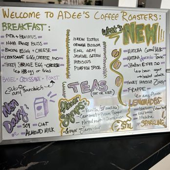 Adee's Coffee Roasters - Menu (9/2024) - Cocktail Bars Near Me - Baltimore, Maryland
