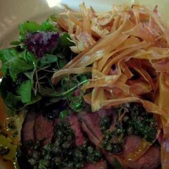 Chez Panisse - leg of lamb, lettuces and fried parsnips - New American Near Me - Berkeley, California