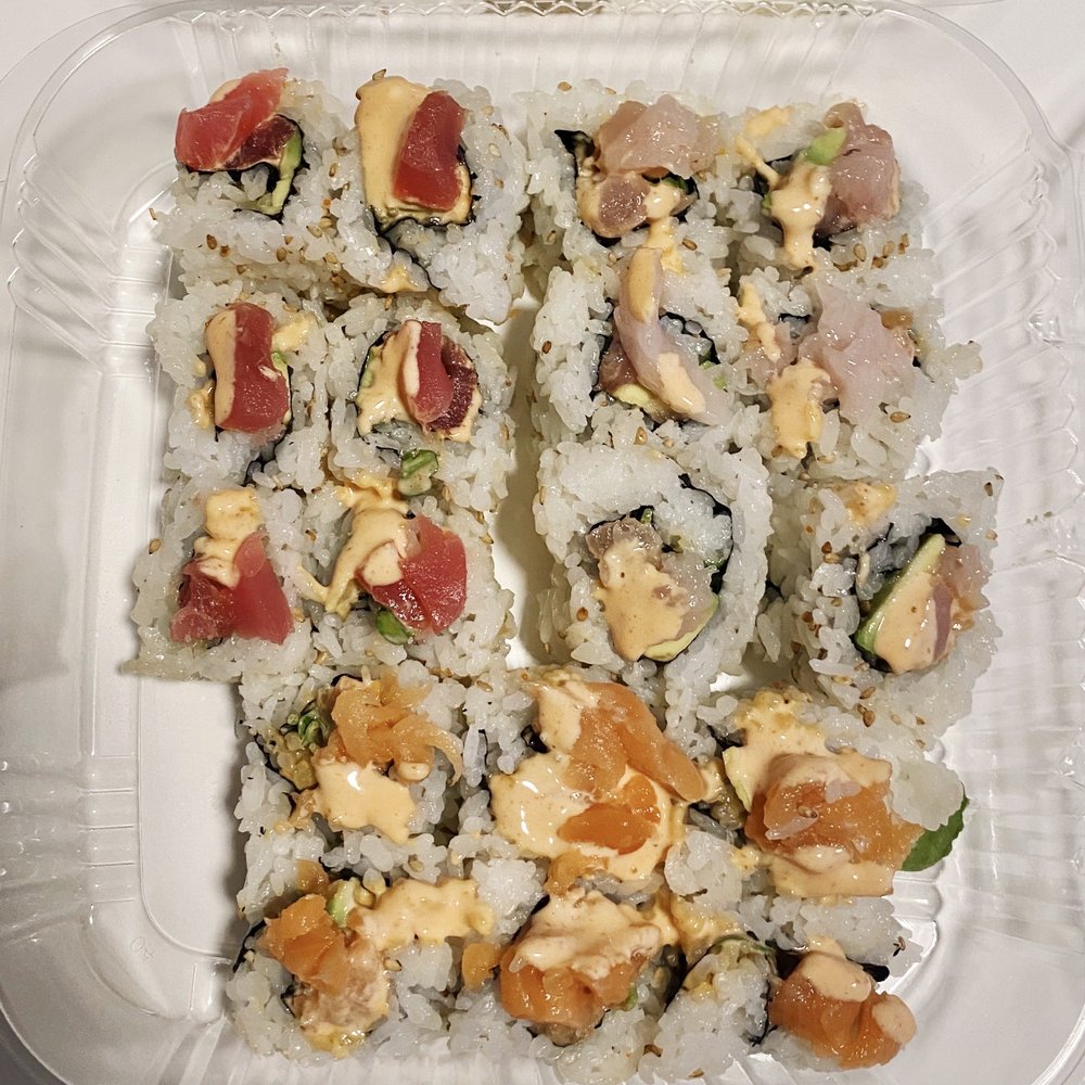 Spicy tuna roll, spicy hamachi roll, and spicy salmon roll. Yelp