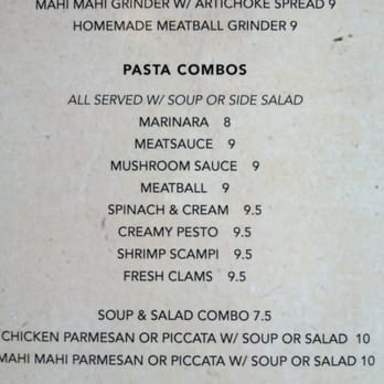 Auntie Pasto's - Lunch Menu (Pt. 2) - Italian Near Me - Honolulu, Hawaii