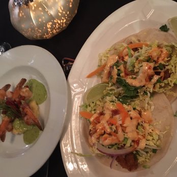 Mezzaluna - Awesome wahoo fish tacos- delicious and perfectly balanced. Also yummy prosciutto wrapped shrimp appetizer! Both were great starters! - New American Near Me - Fargo, North Dakota
