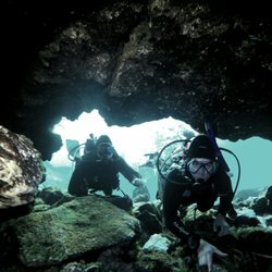 Scuba John Dive Shop - Checking out a cavern in rainbow river