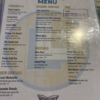 Local Legend Brewing - Cocktail menu - Brewpubs Near Me - Hilton Head Island, South Carolina