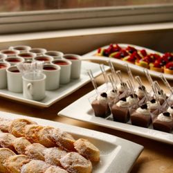 Timothy S Hopkins Catering - MIni chocolate mousse, creme caramels, fruit tarts and lemon sables