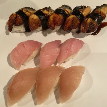 Aomatsu Japanese Restaurant - Unagi, yellowtail and albacore nigiri - Japanese Near Me - Corvallis, Oregon