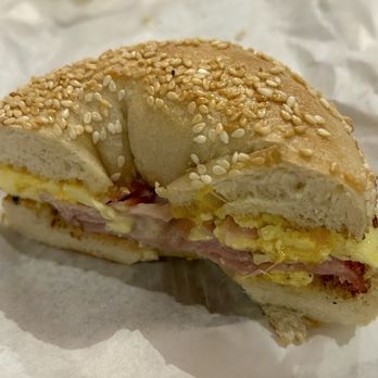 Cherry Street Coffee House - Sesame Bagel Sandwhich (Ham & Cheddar & Egg) - Coffee & Tea Near Me - Seattle, Washington Cherry Street Coffee House - Sesame Bagel Sandwhich (Ham & Cheddar & Egg) - Coffee & Tea Near Me - Seattle, Washington