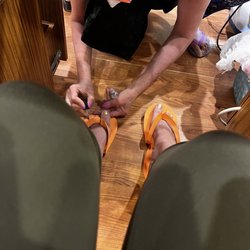 The Nail Gallery and Spa - On the ground to put too coat onto my toes after they dried. Dedication.