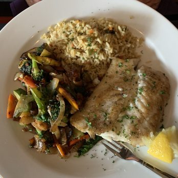 Brandys On Main - Fish special, Fresh Halibut. Yummy with fab vegetables. - New American Near Me - Hendersonville, North Carolina