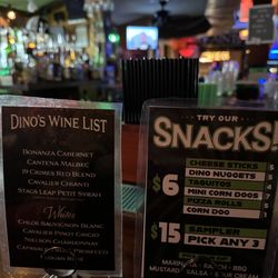 Wine list & snacks