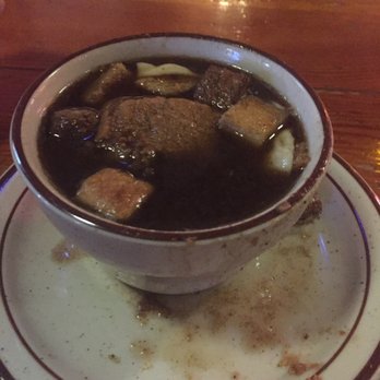The Depot - This is there so called French Onion Soup. More like extra salty beef broth with little cheese and onions - American Near Me - Mitchell, South Dakota