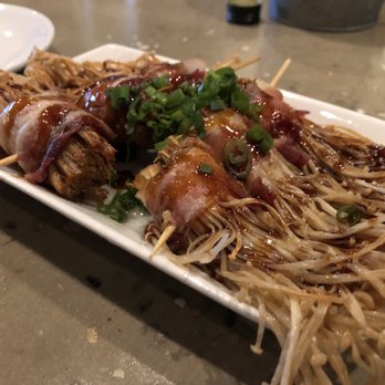 Meshikou - Enoki Bacon Wrapped - Ramen Near Me - Columbus, Ohio Meshikou - Enoki Bacon Wrapped - Ramen Near Me - Columbus, Ohio