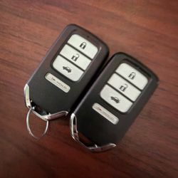 Two key fob for a vehicle.